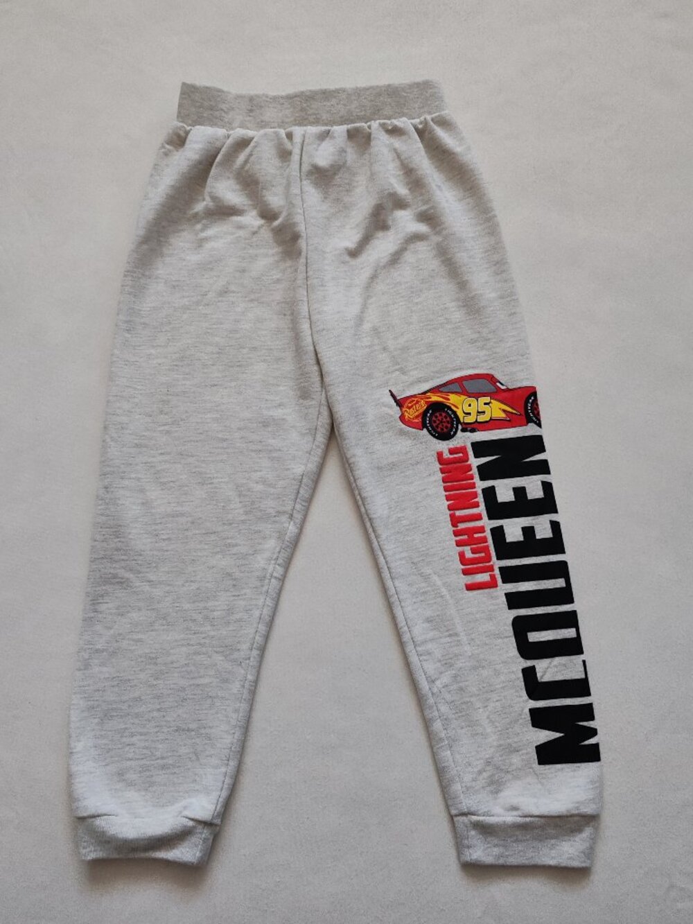 Disney Pixar Cars Lightning McQueen Boys Sweatpants Size 6 Grey Joggers
